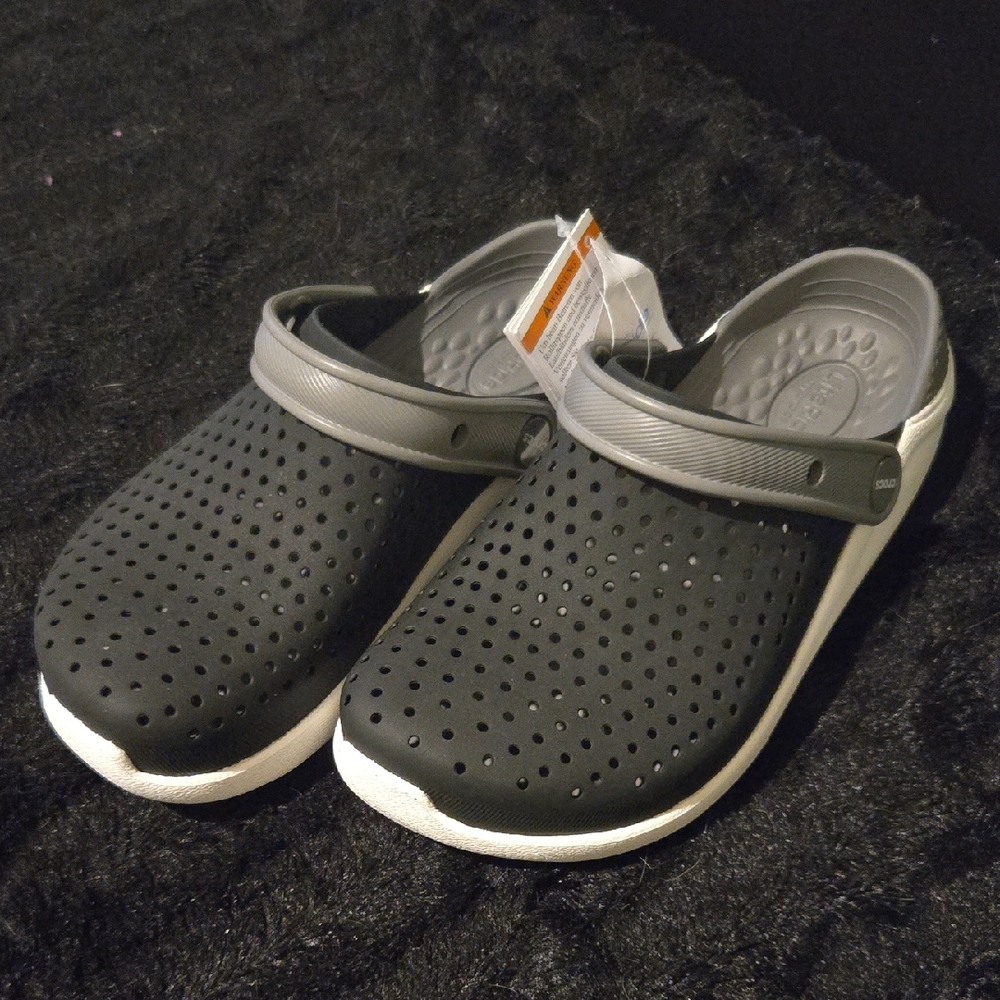 CROCS Black and White LiteRide Clogs